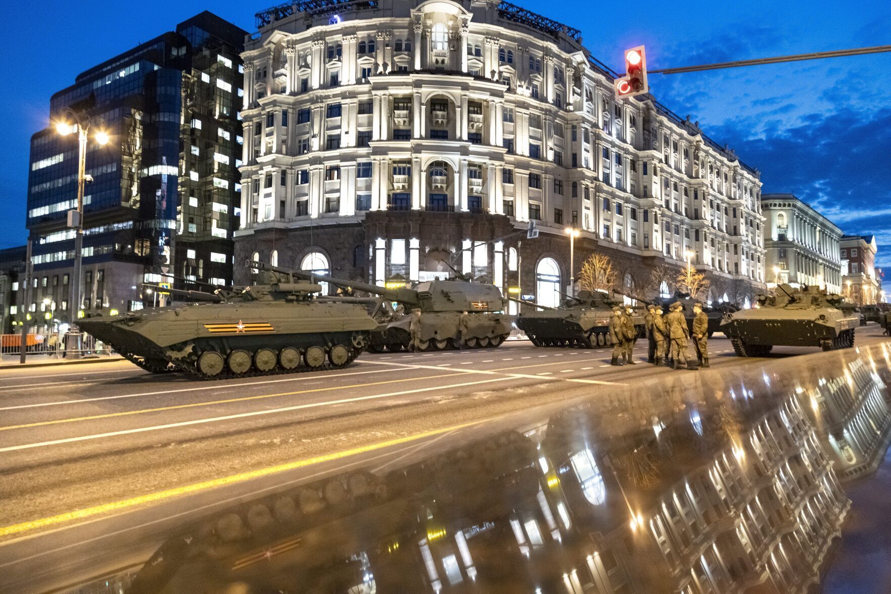 APTOPIX Russia Parade Rehearsal